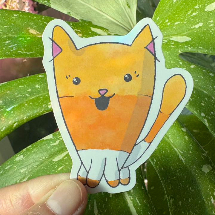 Candy Corn Cat - Halloween sticker